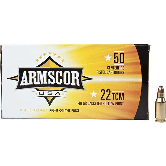 ARMSCOR AMMO 22TCM 9R 39GR JHP 50/20 - Sale